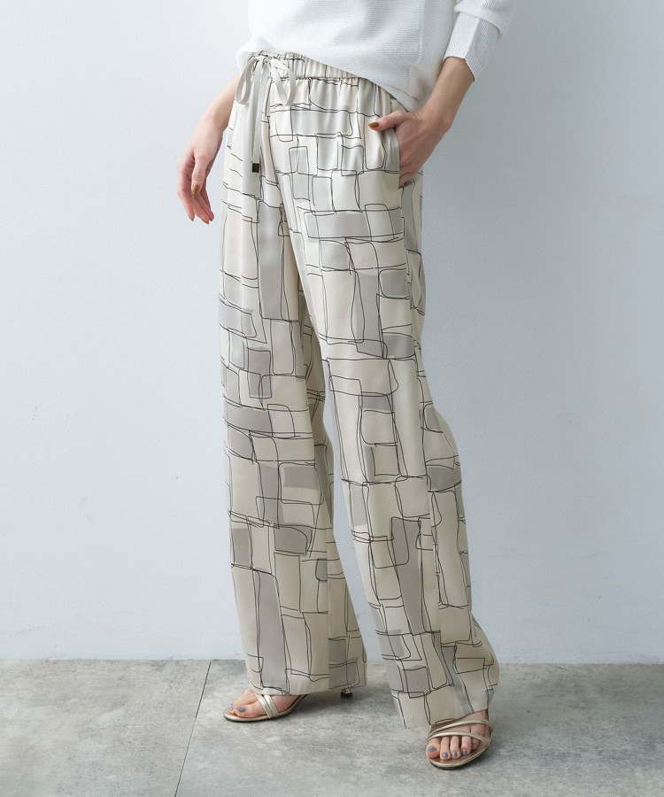 ブロッキングプリントパンツ