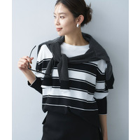 ボーダーボートネックニット