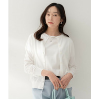 【9色展開/アンサンブル可/洗える】コットンクルーネックカーディガン