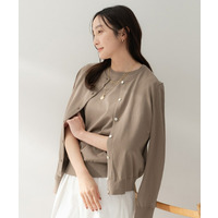 コットンクルーネックカーディガン