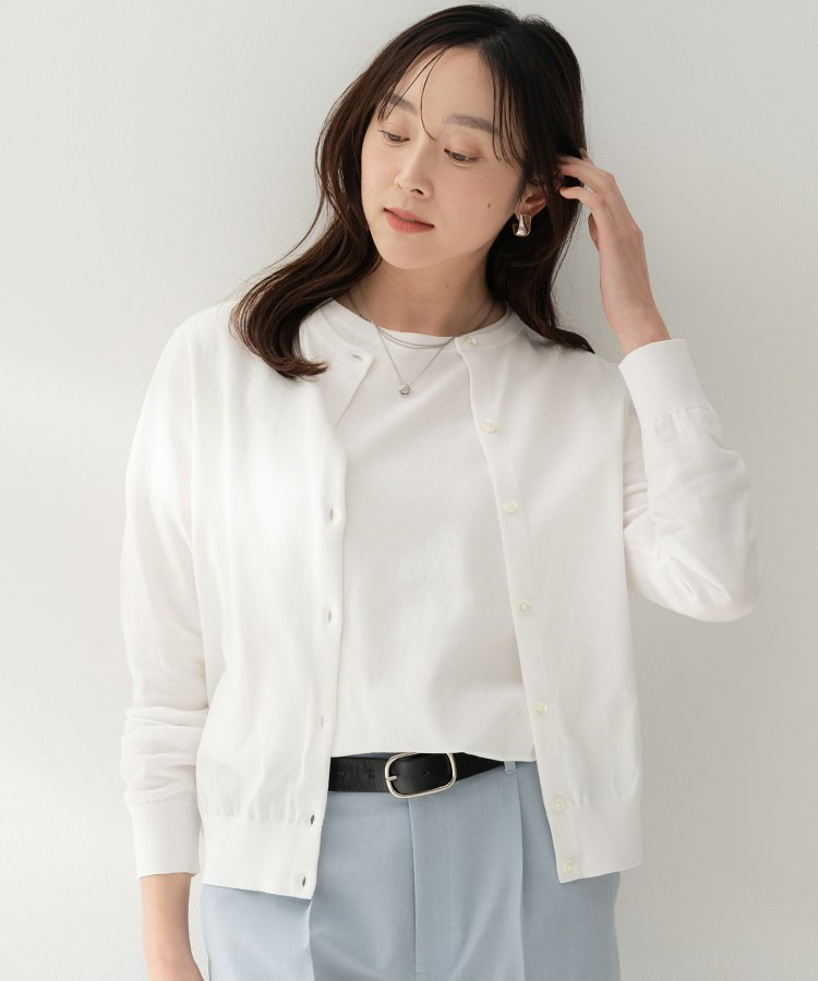 コットンクルーネックカーディガン3