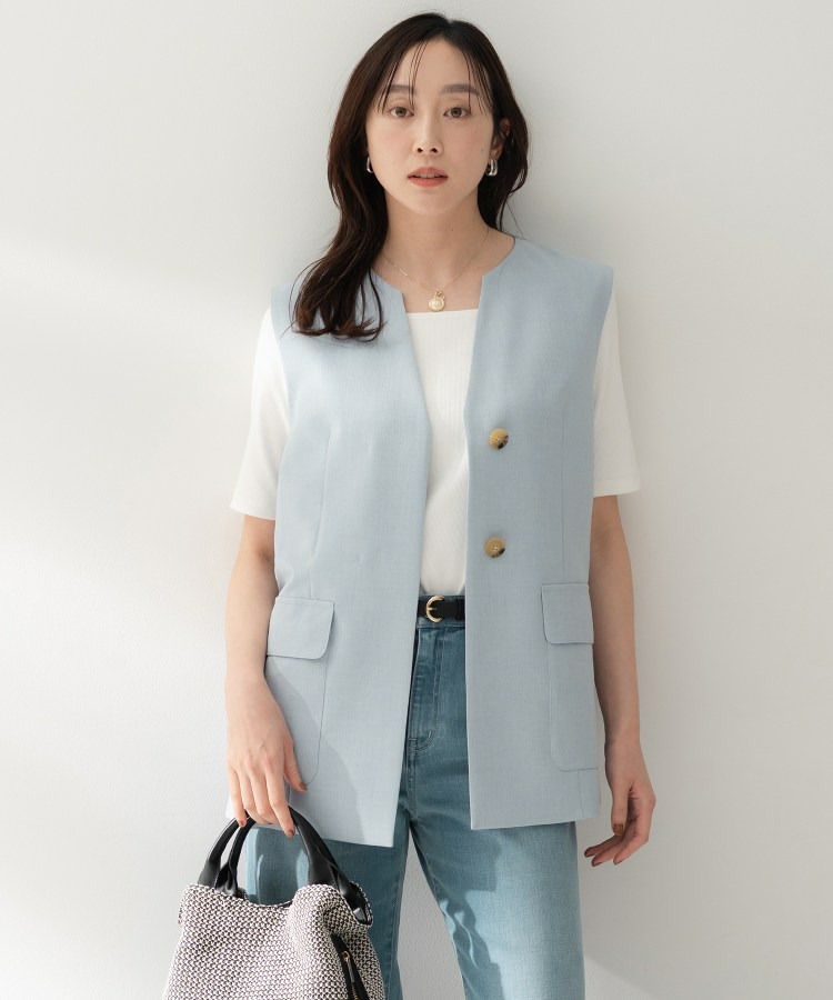 スラブキーネックジレ