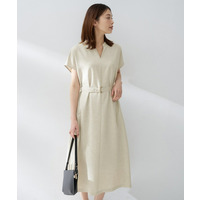 【UVカット/接触冷感/遮熱/通気性】スラブバンドカラーワンピース