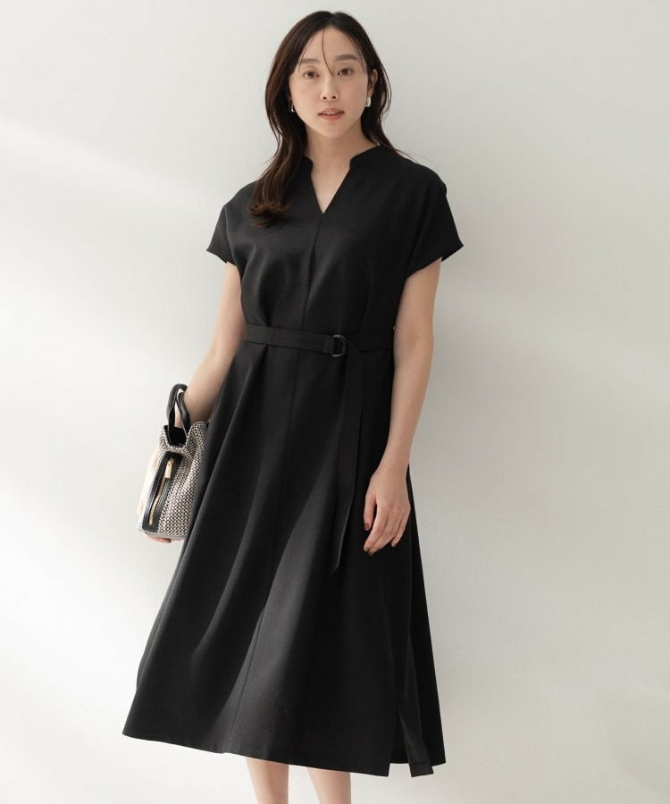 スラブバンドカラーワンピース1