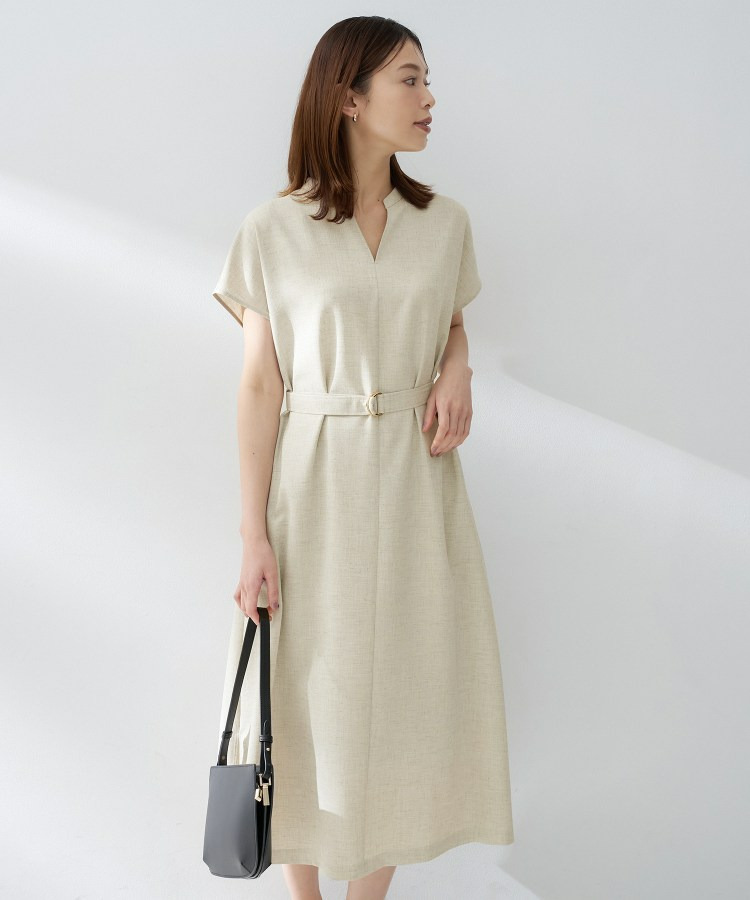 スラブバンドカラーワンピース1