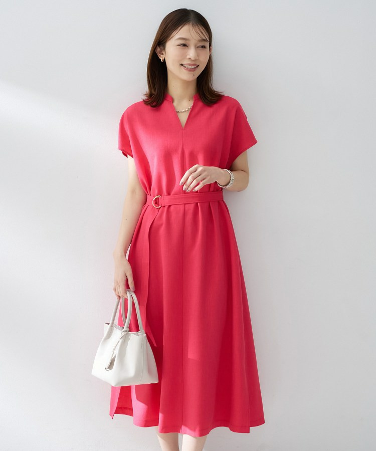 スラブバンドカラーワンピース1