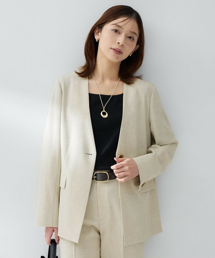 スラブカラーレスジャケット
