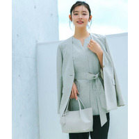 【古畑星夏さん着用/セットアップ可/UVカット/接触冷感/遮熱/通気性】スラブカラーレスジャケット