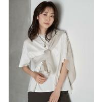 【洗える/Tシャツ】異素材ドッキングプルオーバー