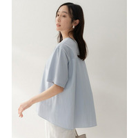 【洗える/Tシャツ】異素材ドッキングプルオーバー