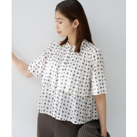 【洗える/前開きボタン】コモンプリントブラウス