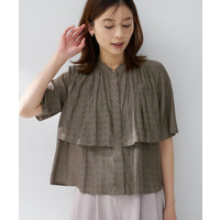 【洗える/前開きボタン】コモンプリントブラウス