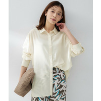 【シアー/洗える/前開きボタン】カシュクールデザインシャツ