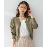 【アンサンブル可/日除け・冷房対策】シアーレーヨンZIPカーディガン