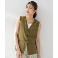 【セットアップ可/接触冷感/通気性】ドライシアーVネックジレ