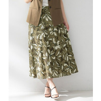 【後ろウエストゴム/洗える】フラワープリントスカート