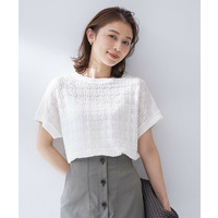 【洗える/シアー】ミニヨンレースプルオーバー