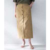 【接触冷感/UVカット/吸水速乾/遮熱】ツイルボタンディティールスカート