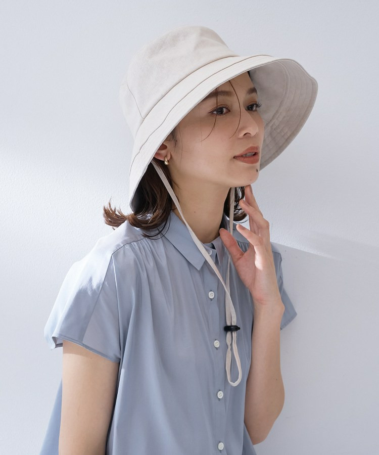 【遮熱・UV】リネンブレンドつば広HAT9
