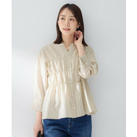 ストライプシャーリングブラウス