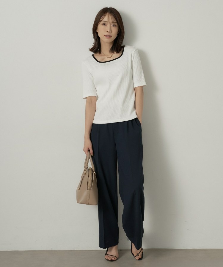 【二の腕カバー】スクエアネックテレコプルオーバー4