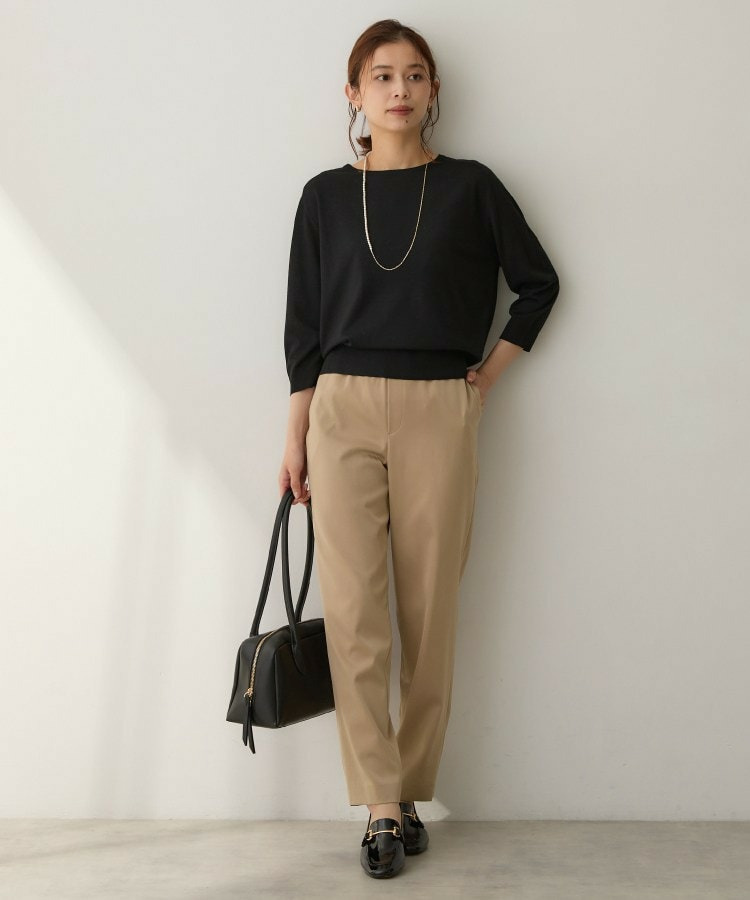 【ウエストゴム】シャイニーキュプラテーパードパンツ12