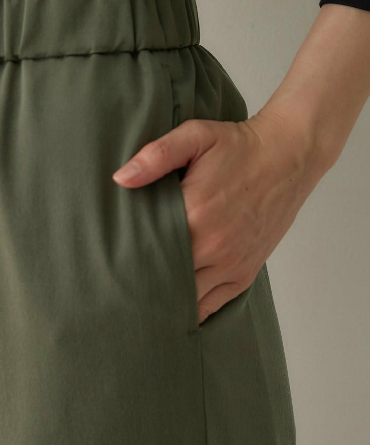 【ウエストゴム】シャイニーキュプラテーパードパンツ19