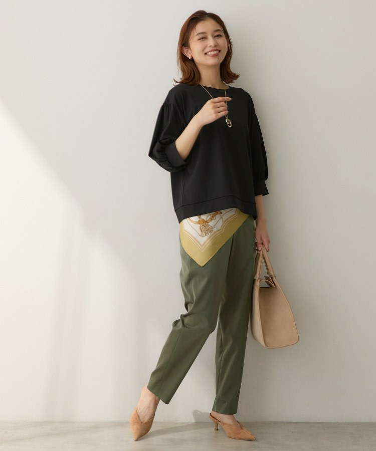【ウエストゴム】シャイニーキュプラテーパードパンツ9