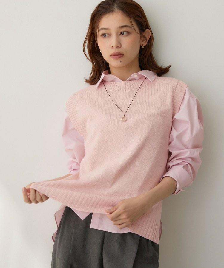 【5色展開/手洗い可】ローシルクウールニットベスト1