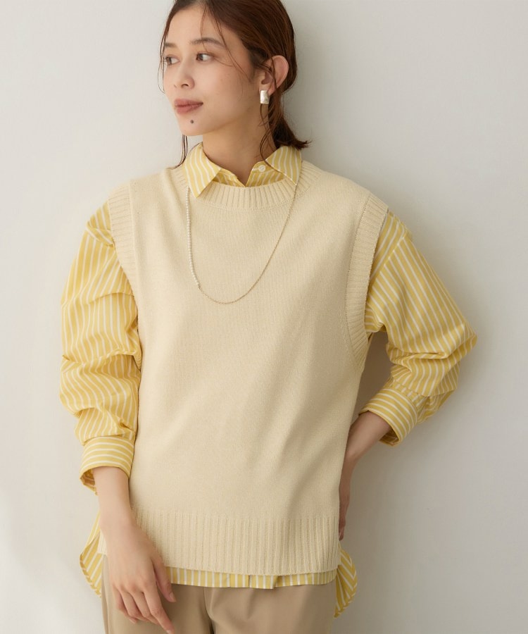 【5色展開/手洗い可】ローシルクウールニットベスト11