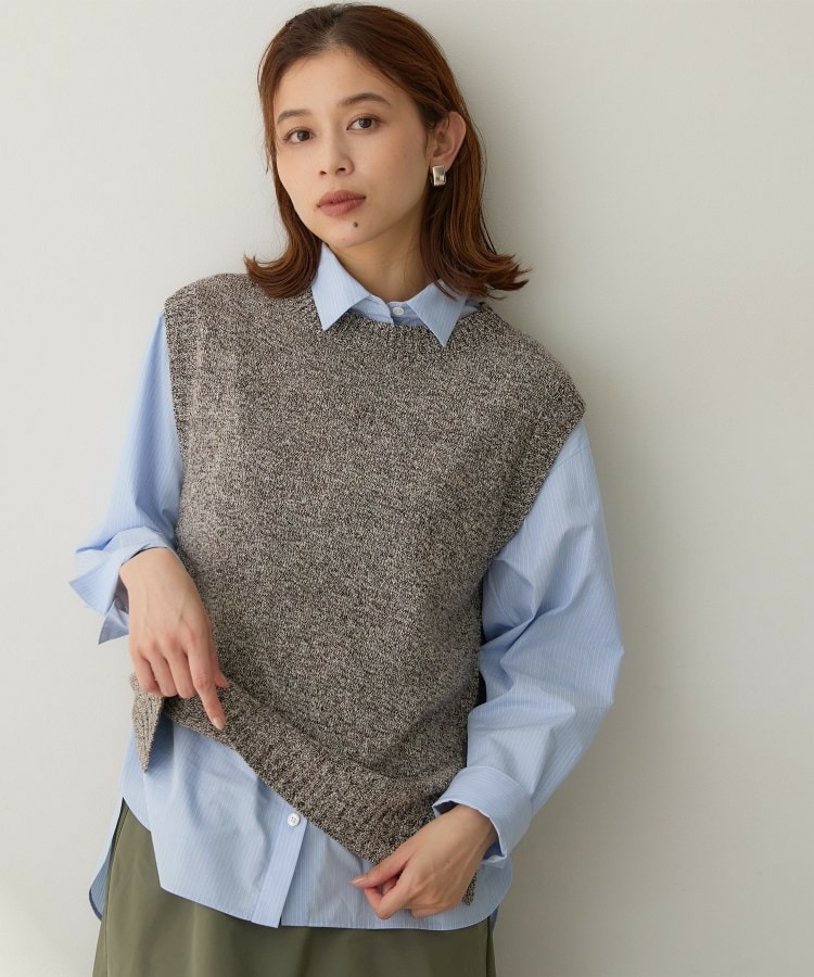 【5色展開/手洗い可】ローシルクウールニットベスト1