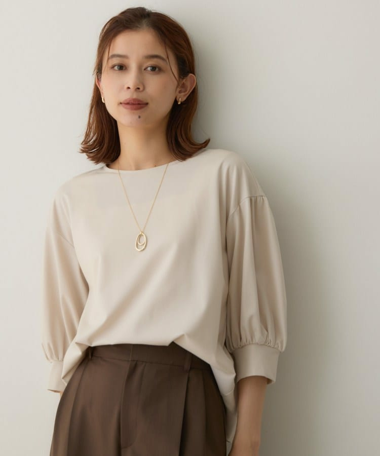 パフスリーブジャージトップス