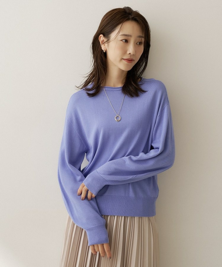 【大人の抜け感/8色展開】ボリュームスリーブニットプルオーバー