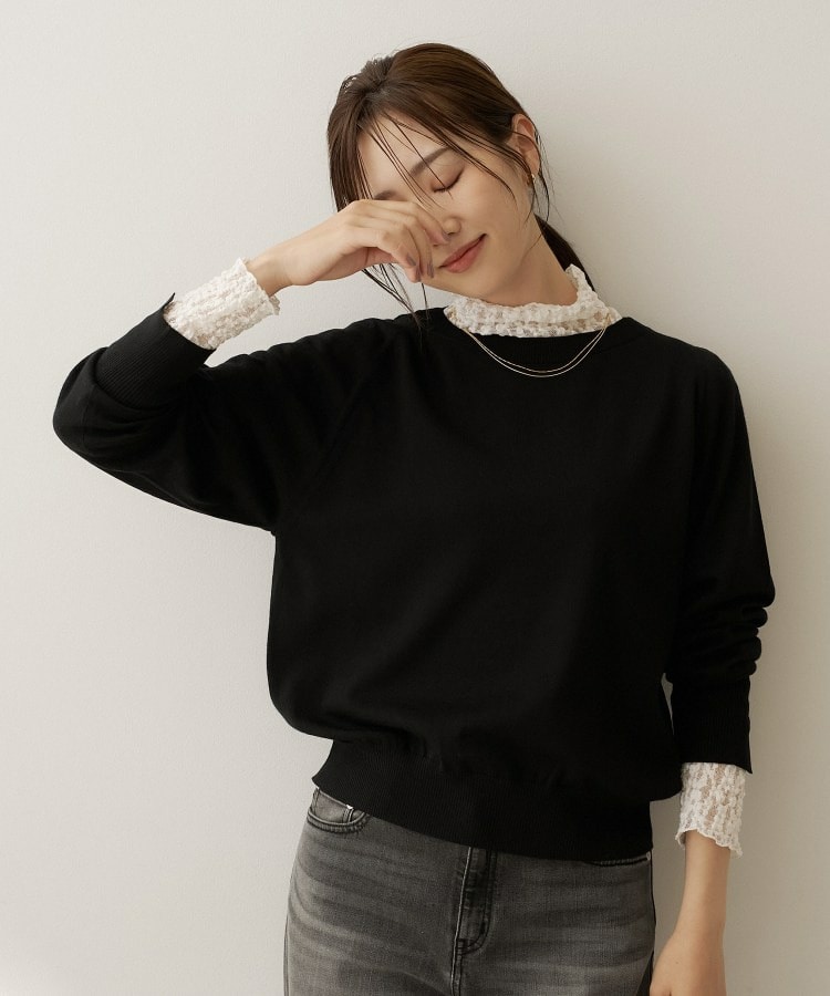 【アンサンブル可能/オンオフ使える】シルクウールカシミヤプルオーバー1
