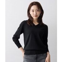 【アンサンブル可/オンオフ使える】ベーシックVネックニット