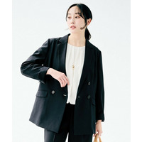 【接触令感/UVカット/洗える】エアリー ダブルブレストジャケット