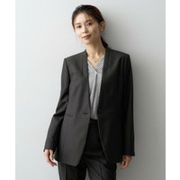 【SET UP】ウールシルクブレンドノーカラージャケット