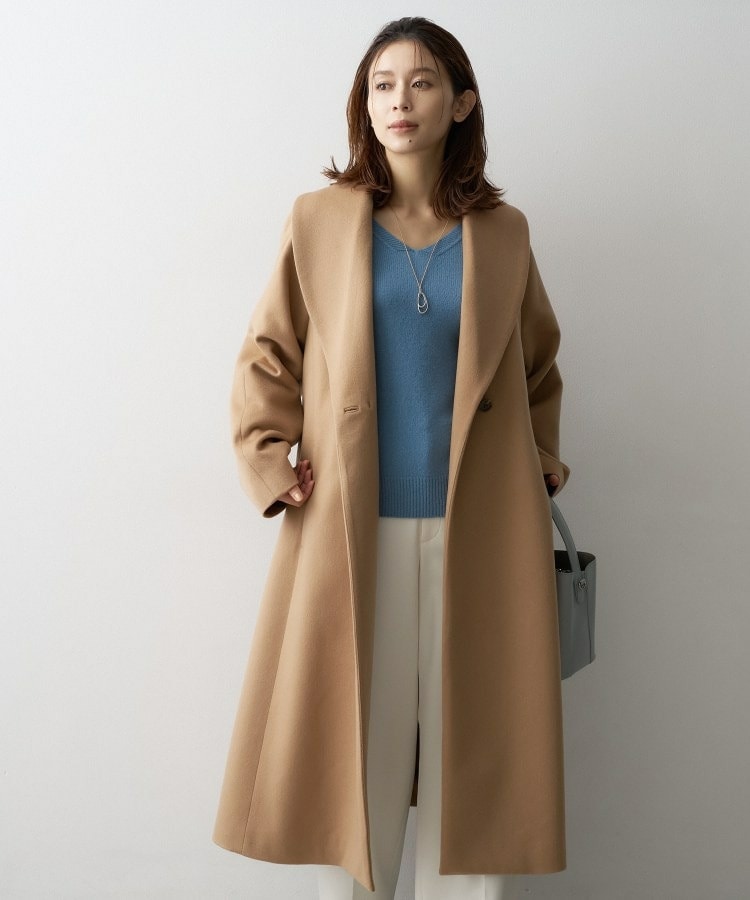 ショールカラーカシミヤコート