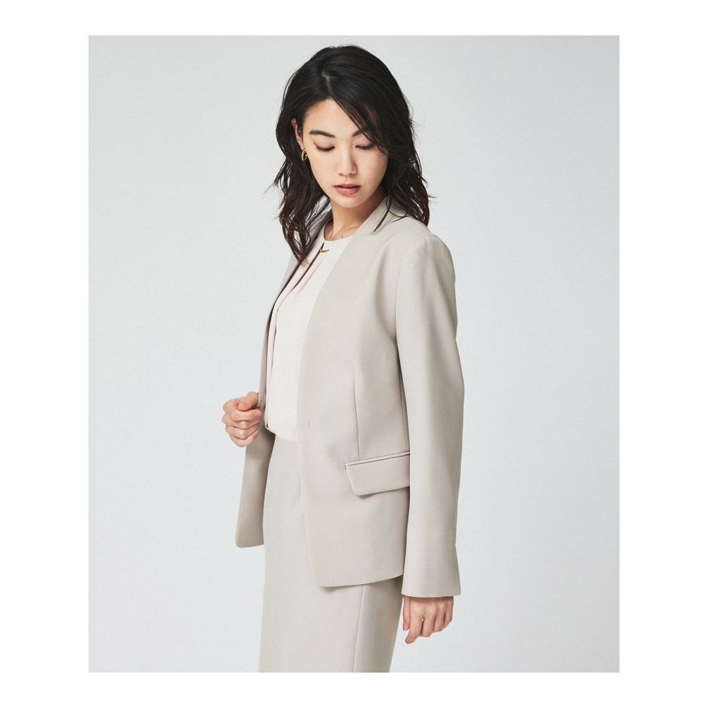 【通勤スーツ/入卒/セレモニー】ライトウェイト ストレッチカラーレスジャケット1