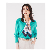 【アンサンブル可能/洗える】シルクウールカシミヤ Vネックニット