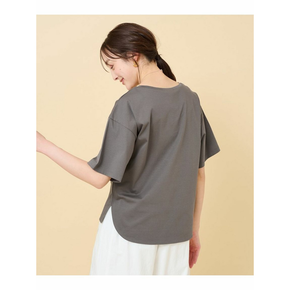 【接触冷感／抗菌防臭／洗える】アイスクリアコットン 5分袖Tシャツ17