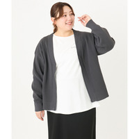 24年冬新作【大きいサイズ】フロントジップカーディガン