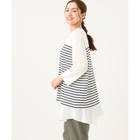 25年春新作【大きいサイズ】パネルボーダーチュニック