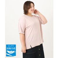 25年夏新作【大きいサイズ/接触冷感】UVカットロールアップスリーブTシャツ