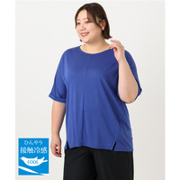 25年夏新作【大きいサイズ/接触冷感】UVカットロールアップスリーブTシャツ