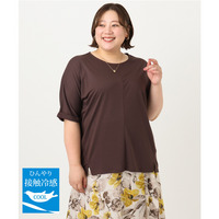 25年夏新作【大きいサイズ/接触冷感】UVカットロールアップスリーブTシャツ