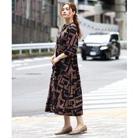25年夏新作【大きいサイズ/LAVEANGE×eur3】タックワンピース