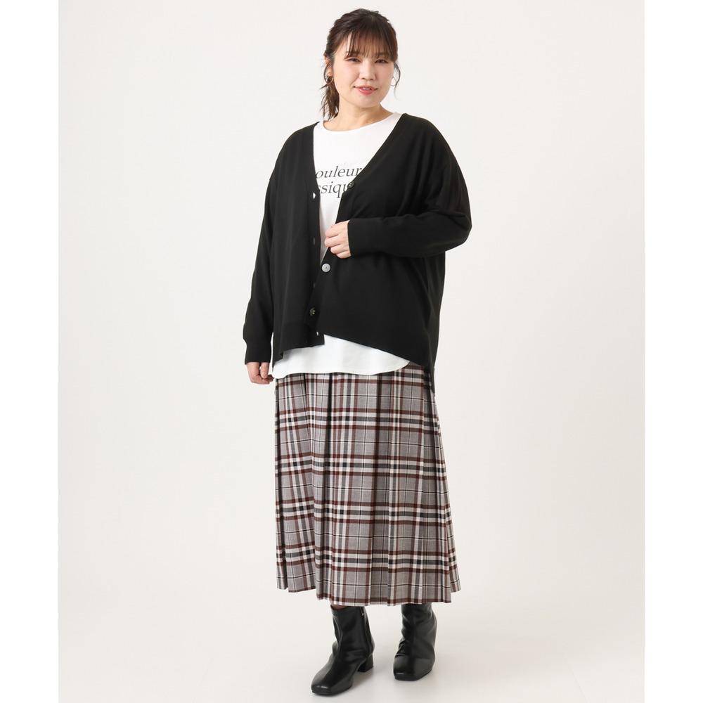 25年秋新作【大きいサイズ/洗える】Vネックカーディガン29