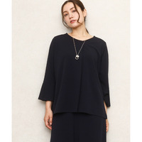 25年秋新作【大きいサイズ】カットジョーゼット袖フレアトップス