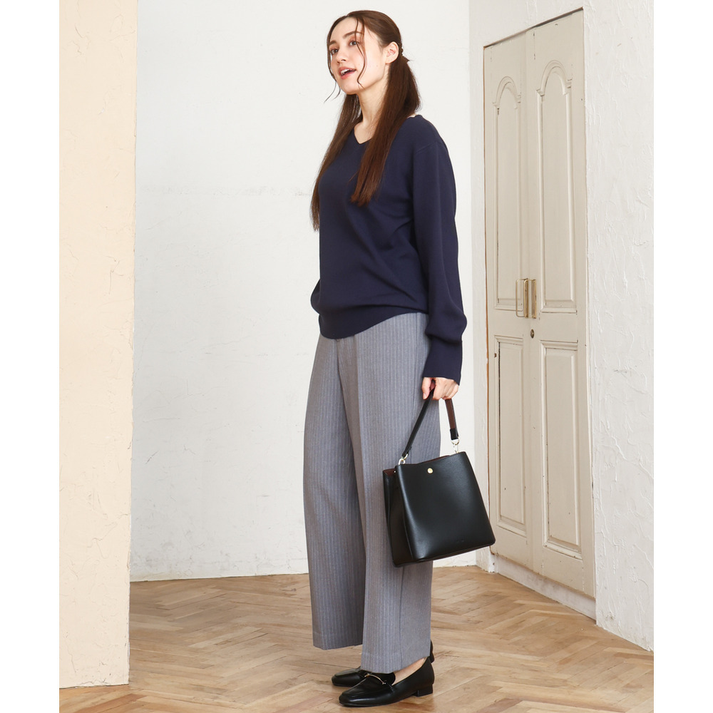 25年秋新作【大きいサイズ】Vネックパフスリーブニット26